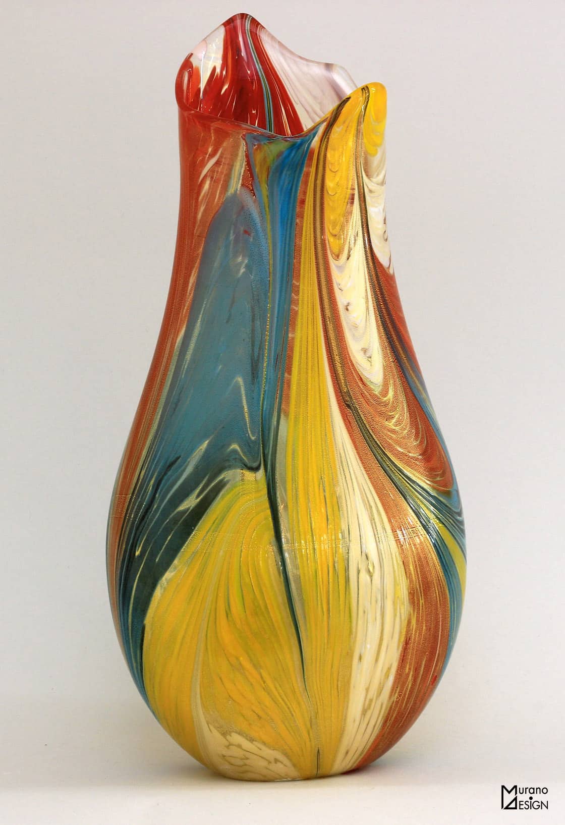 Vaso fenice oro in vetro di Murano realizzato da Vetreria Murano Design