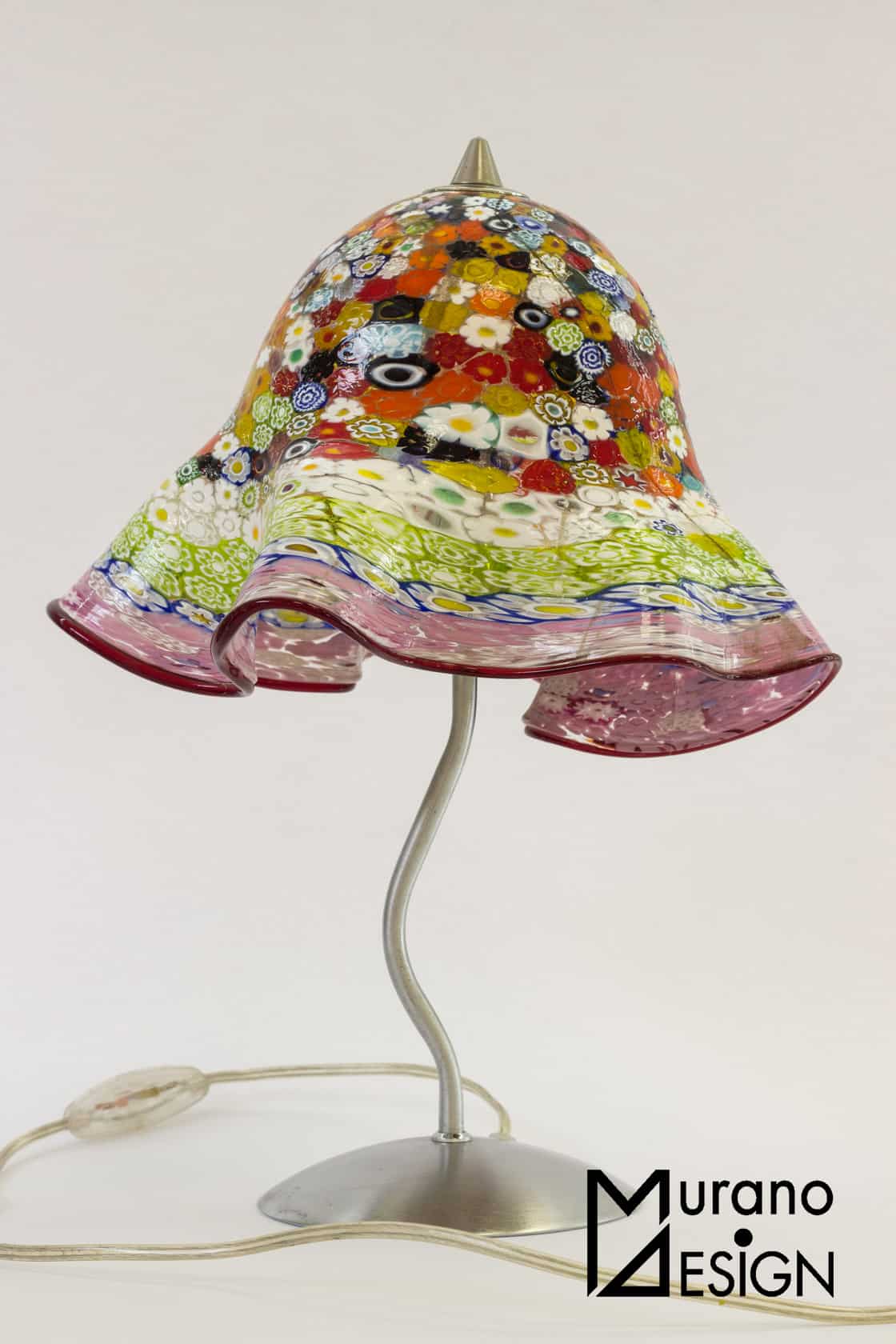 Lampada da tavolo in vetro di Murano realizzata da Vetreria Murano Design
