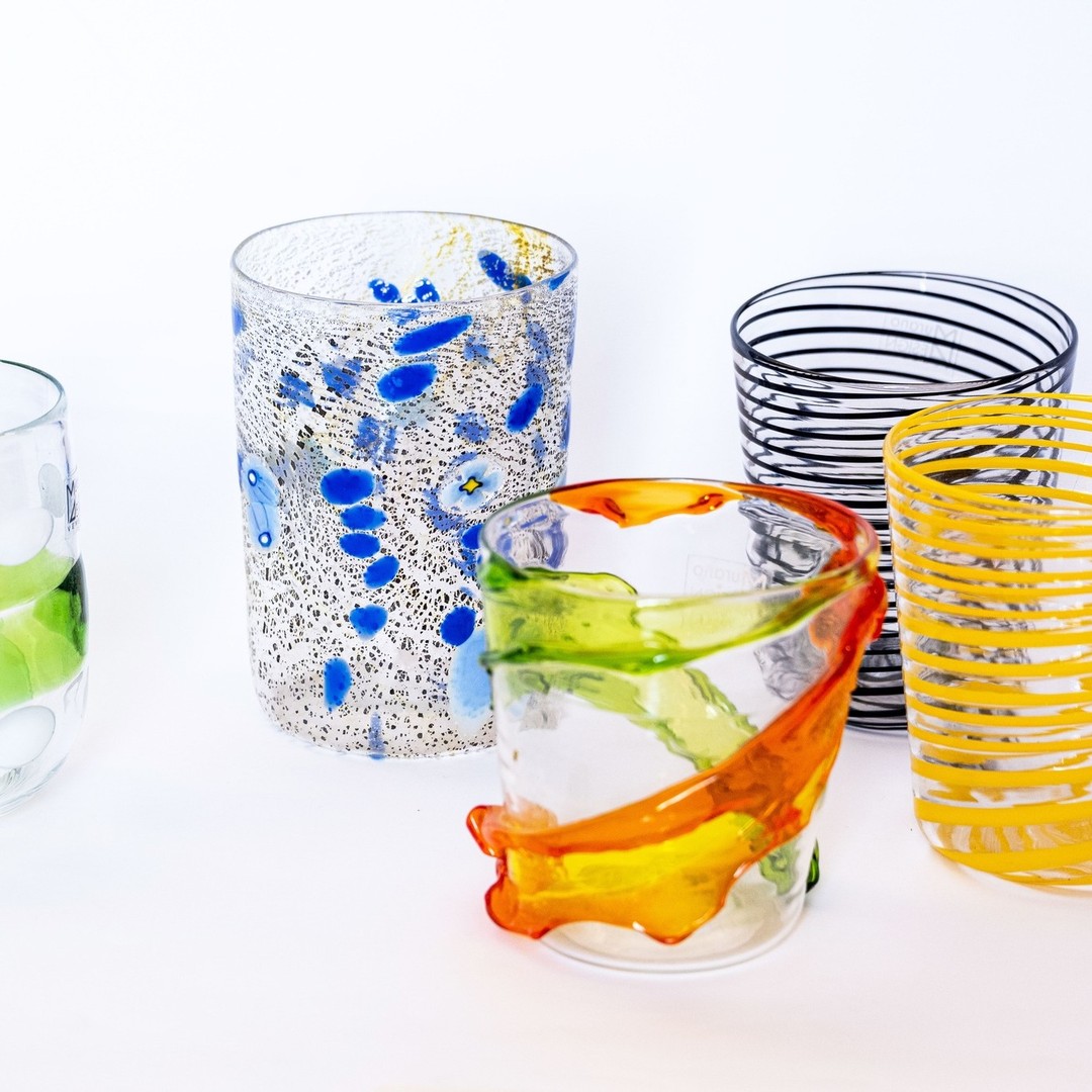 Murano Confetti Drinking Glasses, Handmade Glassware