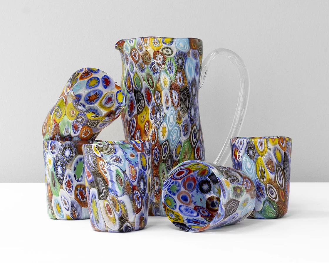 Murrine glasses: the artistic elegance of Murano glass.