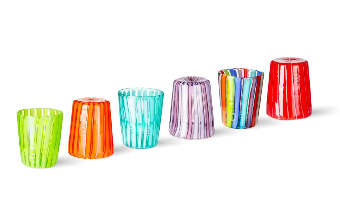Colorful Murano glassware supplies for retail and hospitality